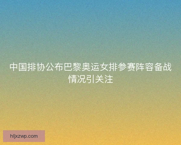 中国排协公布巴黎奥运女排参赛阵容备战情况引关注
